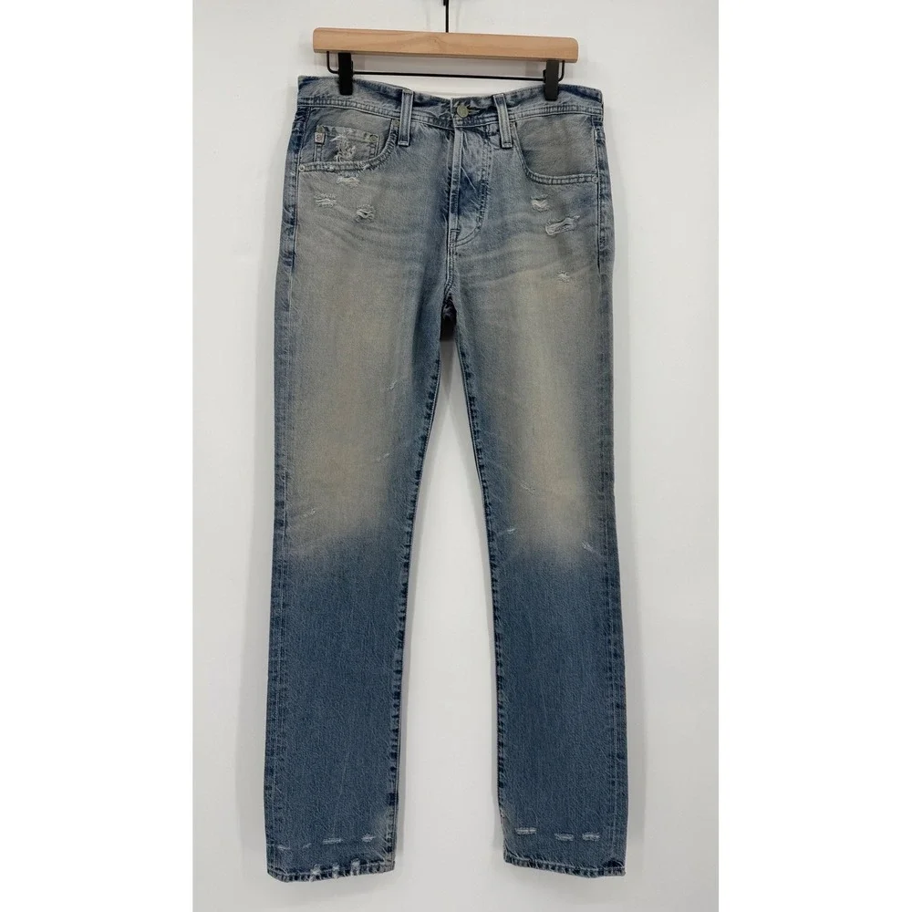 AG Adriano Goldschmied Jeans Mens 31 Blue The Pipe Distressed‎ Straight Leg